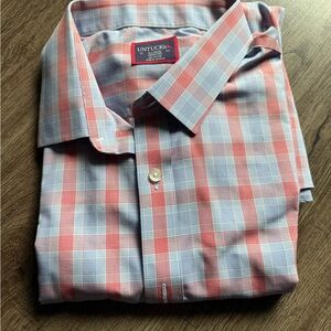Untuckit Men's Red and Blue Checkered Shirt XL like new